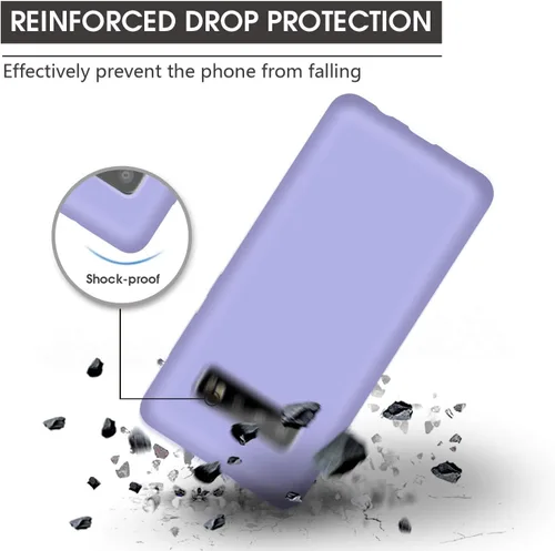 Vista 5 de Funda compatible con Galaxy S10, forro de tela de microfibra de silicona líquida, cubierta de cuerpo completo con protección de pantalla y cámara
