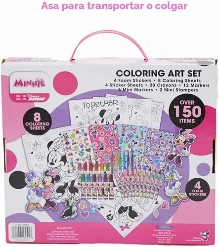 Vista 7 de Disney - Set de arte para colorear Minnie Mouse para niños con calcomanías y selladores, más de 150 piezas