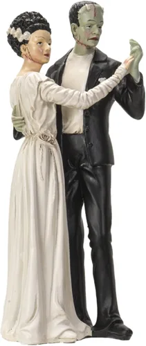 Vista 3 de Pacific Giftware Frank and Bride Dancing Figurine, estatua gótica coleccionable de Frankenstein, 5.25 x 5 x 12 pulgadas
