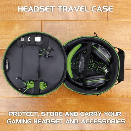 Vista 2 de ENHANCE Funda de auriculares portátil para auriculares con cable e inalámbricos, funda universal para auriculares compatible con Xbox, Beats, Bose