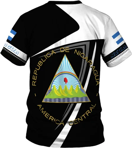Vista 4 de Rivelus - Camisa personalizada de Nicaragua 3D, camisas con la bandera de Nicaragua, camisetas nicaragüenses, camisetas unisex para hombres y mujeres