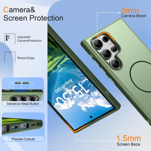 Vista 33 de Jshru Funda para Samsung Galaxy S26 Plus/Galaxy S25 Plus: para Galaxy S24 Plus [compatible con Magsafe] [2 protectores de pantalla HD] cubierta