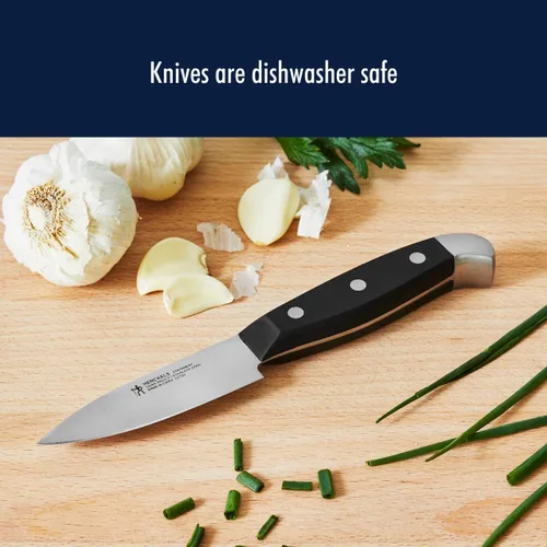 Vista 9 de HENCKELS Statement - Juego de cuchillos de afeitar afilados, cuchillo Santoku de 7 pulgadas, cuchillo de pelar, diseño alemán informado por más