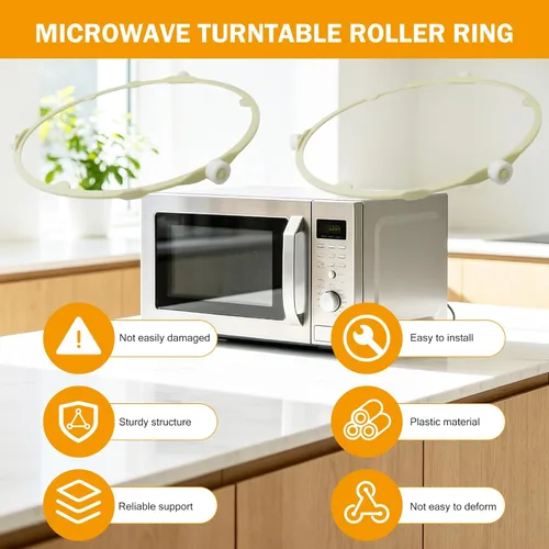 Vista 3 de 2X 8.5in/21.5cm Microwave Turntable Support Ring Microwave Tray Plate Roller Ring Compatible with GE Sam-Sung Frigi-daire WB06X10625 WB06X10818