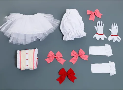 Vista 7 de Miccostumes Conjunto completo de disfraz de anime para mujer con guantes de gargantilla calcetines