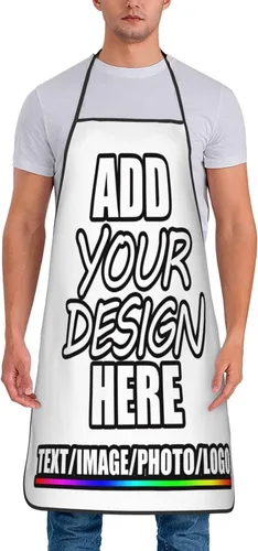 Vista 44 de Delantal personalizado personalizado para añadir nombre, foto, texto, logotipo, cocina ajustable para cocinero para hombres y mujeres