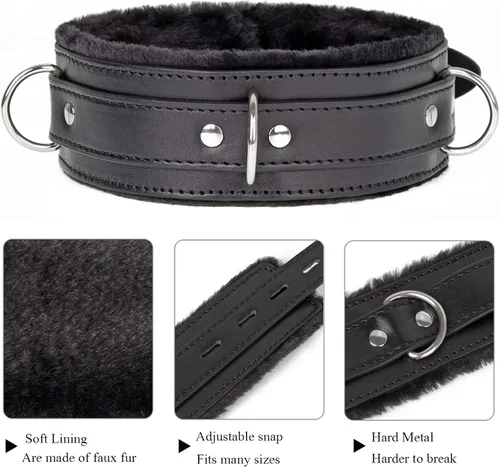 Vista 9 de Gargantilla de cuero tamaño ajustable para mujeres/hombres, rosa, negro, morado, rojo