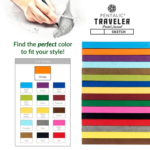 Vista 7 de Cuaderno de bocetos Travelers Dot Grid Pentalic Art, libre de ácidos