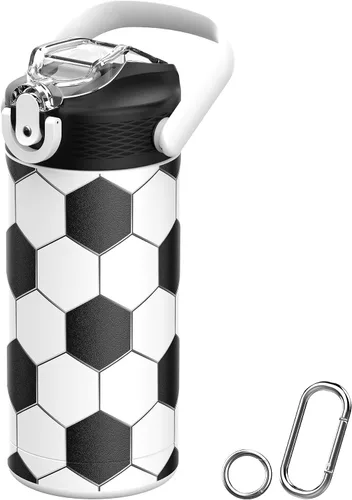 Vista 19 de MYFOREST - Botella de agua aislada para niños de 14 onzas / 13.5 fl oz, forro sin olor, 3D Touch No Plastic Taste, Surgical Steel - No Chemical