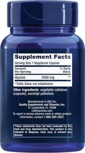 Vista 6 de Life Extension N-Acetil-L-Cisteína (NAC) y Glicina 1000 mg, Promueve la Relajación, Sueño Saludable, Aminoácido, Sin Gluten, Sin OGM, Vegetariano