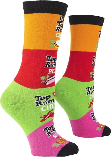 Vista 3 de Odd Sox, Calcetines divertidos para hombres y mujeres, los mejores fideos de ramen, estampados gráficos surtidos
