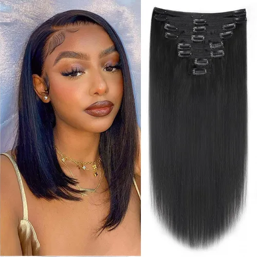 Vista 37 de Extensiones de cabello humano real rizado con clip, 4/27/4, ombré, rizado con clip, para mujer, 3C y 4A (12 pulgadas, #4/27/4)