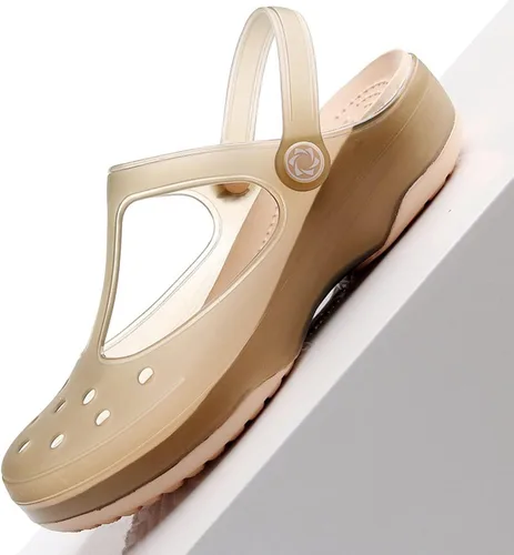 Vista 5 de Zuecos clásicos transparentes de color sólido para mujer, cómodos, suaves y antideslizantes, sandalias de playa de gelatina para actividades al aire