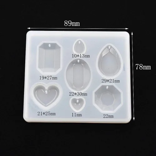 Vista 4 de Molde de silicona para formas de joyas para moldear, moldes de resina para aretes de oreja, moldes de resina epoxi (4 unidades)