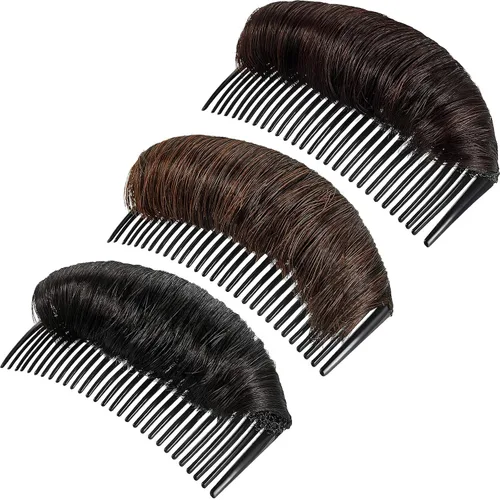 Vista 9 de WILLBOND 3 pinzas invisibles para el pelo falso, almohadilla aumentada, base de cabello de volumen esponjoso, herramienta de inserción