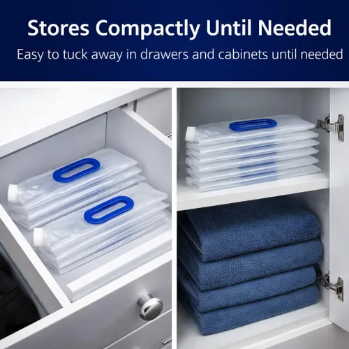 Vista 5 de WaterStorageCube Contenedor de Agua Plegable Premium, Bolsa Libre de BPA de Plástico Transparente Grado Alimenticio para Camping, Senderismo