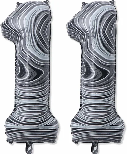 Vista 17 de Globos gigantes de papel de aluminio de mármol negro de 40 pulgadas, globos gigantes de helio número 10 para niños y niñas, decoraciones