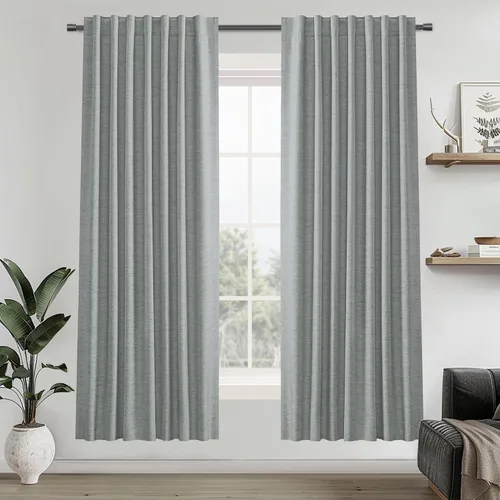 Vista 82 de UHITECH Cortinas opacas de 35 pulgadas de largo para sala de estar, 2 paneles, cortina opaca corta para cocina para ventanas pequeñas, cortinas
