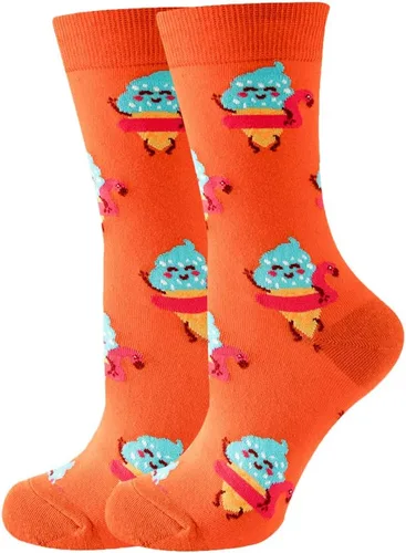 Vista 5 de Calcetines deportivos de media pantorrilla con diseño de animales frutales, piña, pingüino, gato, para mujeres y hombres