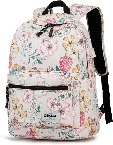 Vista 21 de Kinmac Mochila resistente al agua para laptop con puerto de carga USB para laptop de hasta 15.6 pulgadas (bordado)