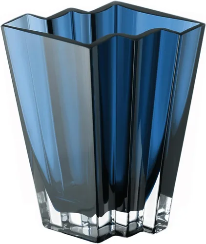 Vista 8 de Jarrón de cristal, amatista, diseño cheurón, 5.5 pulgadas de altura, resistente, fabricado en Europa, por Barski