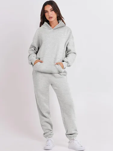 Vista 2 de ANRABESS Conjunto de 2 piezas para mujer, sudadera con capucha de gran tamaño, pantalones deportivos Y2K, ropa de otoño