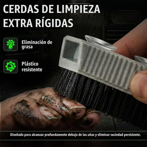 Vista 3 de Grip Clean Cepillo de uñas resistente para limpiar las uñas - Cepillo de limpieza de uñas para hombres y mujeres Cepillo mecánico. Limpiador