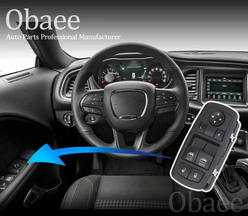 Vista 6 de Obaee Interruptor maestro de ventana, botón de control de energía delantero izquierdo del lado del conductor compatible con Dodge Challenger 2015