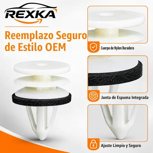 Vista 2 de Rexka 20 piezas para el clip de retención del panel de moldura de puerta GM 20PZAS
