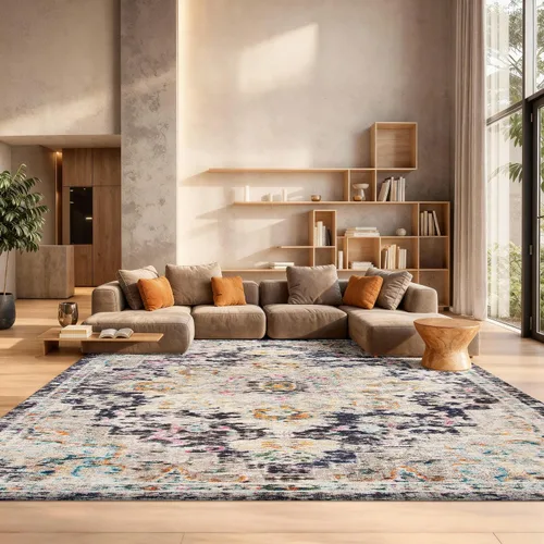 Vista 37 de Safavieh MAD473E - Tapete con diseño de medallón desgastado, bohemio elegante, colección Madison, no suelta pelos, fácil de cuidar, alto tránsito