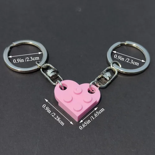 Vista 2 de Llavero de ladrillo para mejor amigo, para amistad, pareja, novio, novia, juego de llavero de corazón, día de San Valentín, cumpleaños, llavero