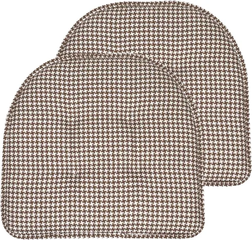 Vista 145 de Sweet Home Collection - Cojín de asiento de espuma viscoelástica y respaldo de caucho antideslizante con capitoné para silla, cojín en U, 17x16 Gris