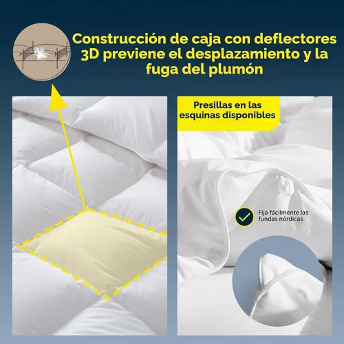 Vista 4 de Serta Edredón de plumón europeo de lujo, tamaño Queen, fabricado en Estados Unidos