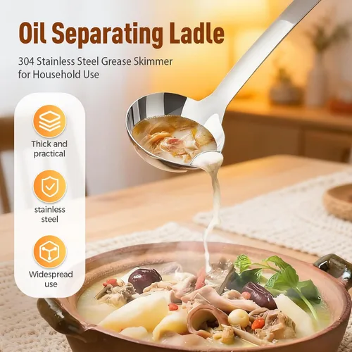 Vista 2 de Stainless Steel Oil Separator Soup Ladle,2026 NEW Fat separator，2