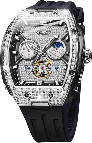Vista 21 de OLEVS - Reloj automático de lujo para mujer con diamantes, fecha, clásico, de cuerda automática, relojes de pulsera luminosos e impermeables
