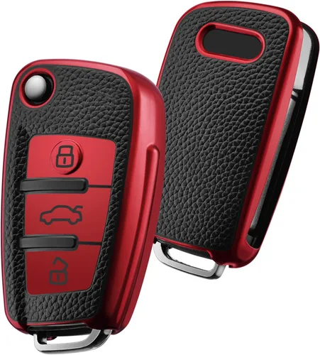 Vista 13 de ELOHEI Funda para llavero Audi, funda de TPU suave de alta calidad, protección completa, compatible con Audi A1 A3 Q3 Q7 R8 A6L TT (negro)