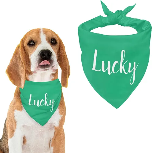 Vista 31 de Bandana personalizada para perro con nombre de poliéster, bandana personalizada para perro, triángulo, bufanda personalizada para mascotas