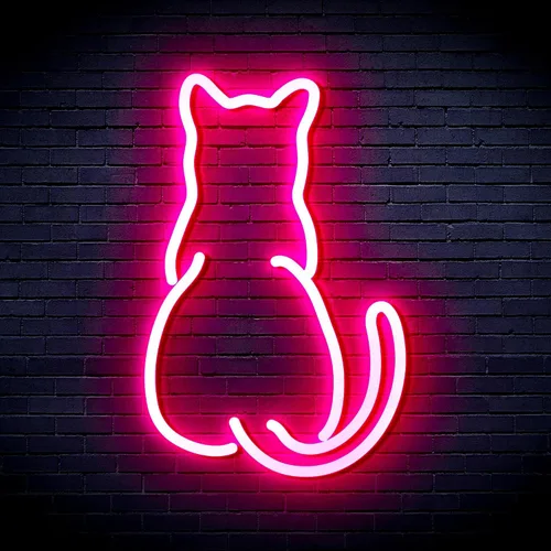 Vista 14 de AdvPro Gato gatito trasero mascota Flex silicona LED neón signo - azul - st16s32-fnu0023-b