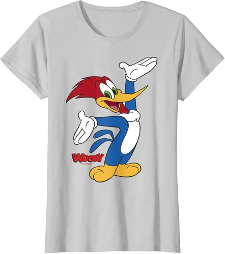 Vista 12 de Woody Woodpecker Camiseta con logotipo de cuerpo completo Negro