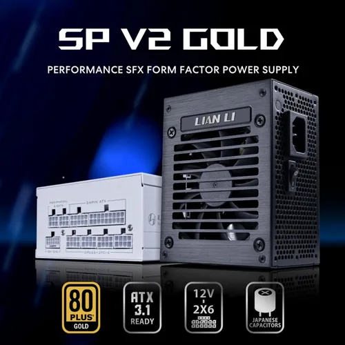 Vista 2 de Lian Li Fuente de alimentación SP750 V2 Gold SFX de 750 vatios Cable nativo de 12V-2x6 - Bajo ruido - Eficiencia Gold 80+ - Cumple con ATX 3.1