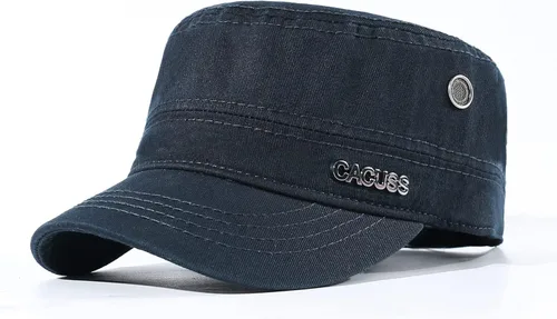 Vista 3 de CACUSS Men's Cotton Army Cap Cadet Hat Trucker Dad Hat Military Flat Top Adjustable Classic Baseball Cap