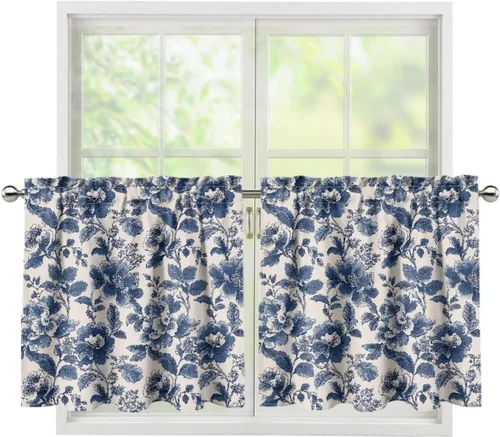 Vista 57 de God Bssing You Tier Curtains for July 4Th 2026 27.5x24 2 Panels Light Filtering Half Window Rod Pocket for Kitchen/Bathroom