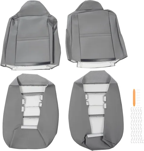 Vista 6 de ECOTRIC Juego de fundas para asientos delanteros y traseros con inclinación Compatible con Ford F250 F350 Lariat XL FX4 & XLT Regular Super y cabina