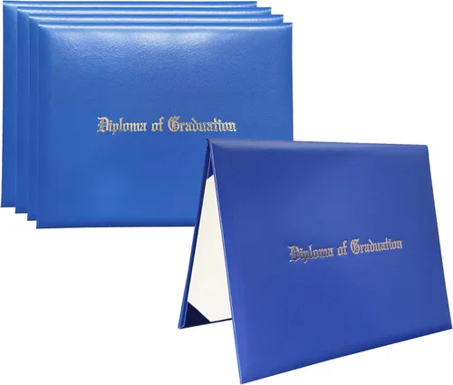 Vista 30 de Funda para diploma 8.5”x11” impresa “Diploma de Graduación” en cuero sintético acolchada y rica en color de TngHui, negra