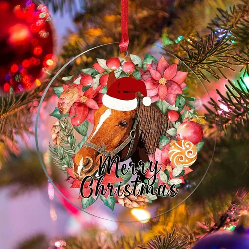 Vista 11 de Corona de Navidad, adorno colgante de árbol de Navidad, sombrero de Feliz Navidad, decoración de árbol de Navidad, adornos de Navidad acrílicos