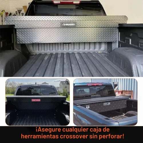 Vista 8 de Abrazaderas de montaje en cruz en J para caja de herramientas de camioneta con 4 piezas, negras Negro