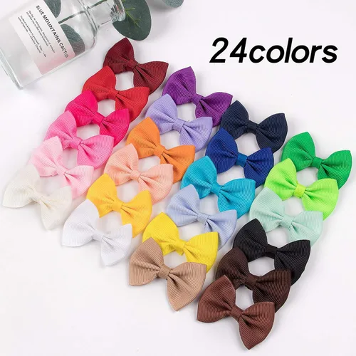 Vista 7 de XIMA 48 piezas (24 pares) de clips para el pelo de perro, pequeños accesorios hechos a mano para el cabello, lazo para mascotas, cachorros