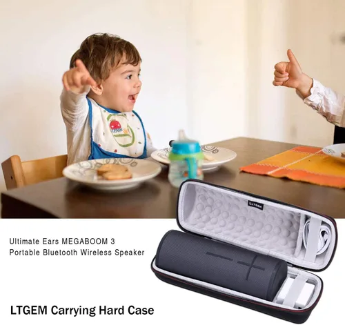 Vista 6 de LTGEM - Funda compatible con altavoz portátil Ultimate Ears MEGABOOM 4/3, negro y gris