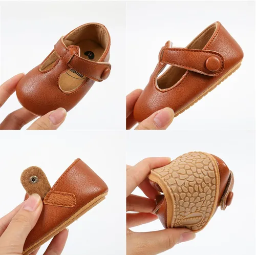 Vista 7 de WILLFUN Zapatos planos Mary Jane para bebés y niñas con lazo, vestido de princesa, zapatos de cuna, suela de goma suave antideslizante