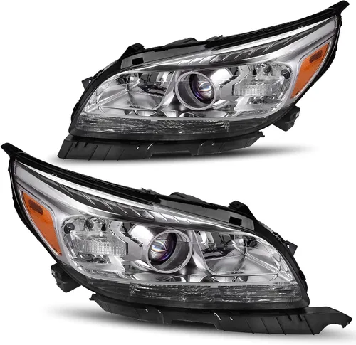 Vista 9 de DWVO Conjunto de faros Compatible con Chevy Malibu 1997 1998 1999 2000 2001 2002 2003 Pareja de repuesto de faros delanteros